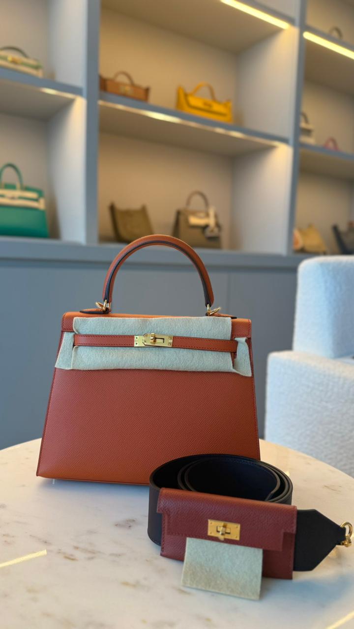 Hermès Kelly Sellier 25 Terre Batteu Epsom
