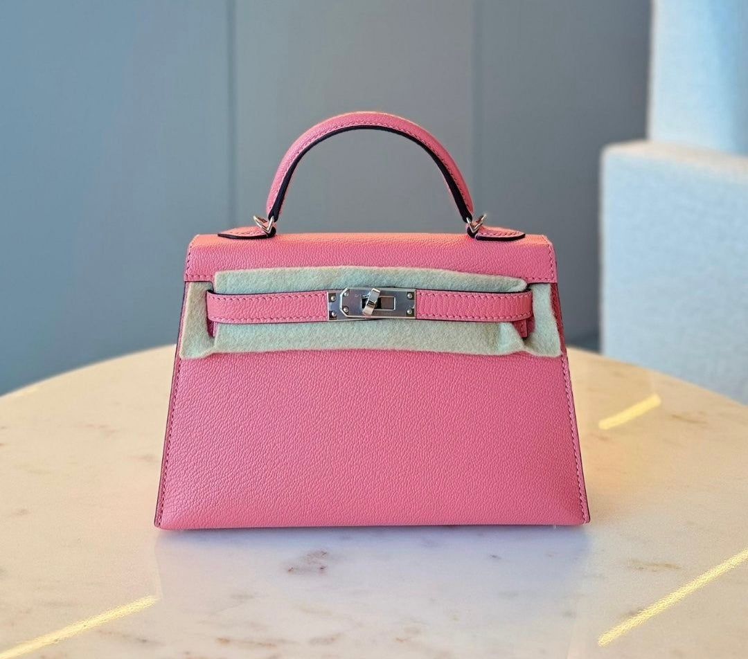 Hermès Kelly 20 Mini Rose D’été Chèvre
