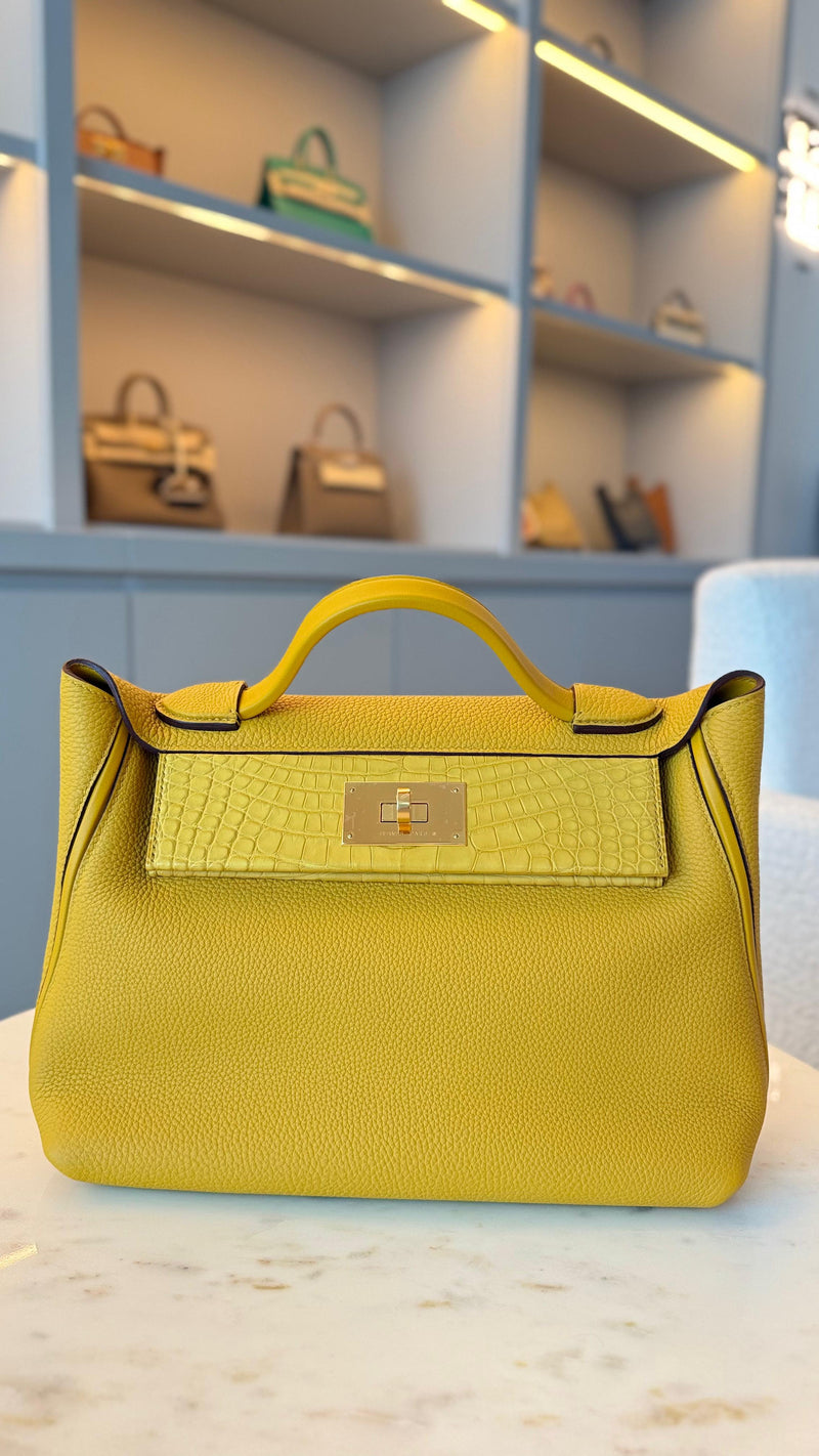 Hermès 24/24 29 Jaune Ambre Togo and Alligator