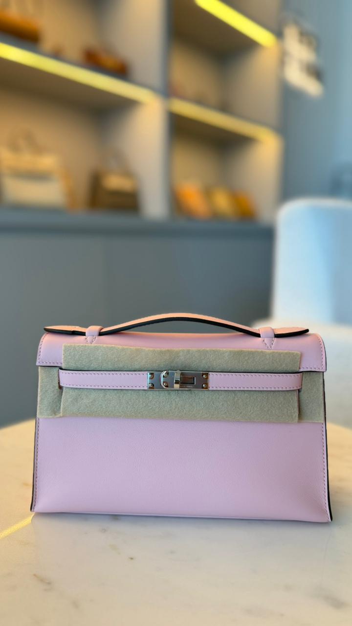 Hermès Kelly Pochette Rose Sakura Swift
