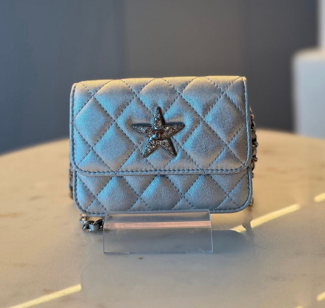 Chanel Quilted Cardholder with Crystal Star