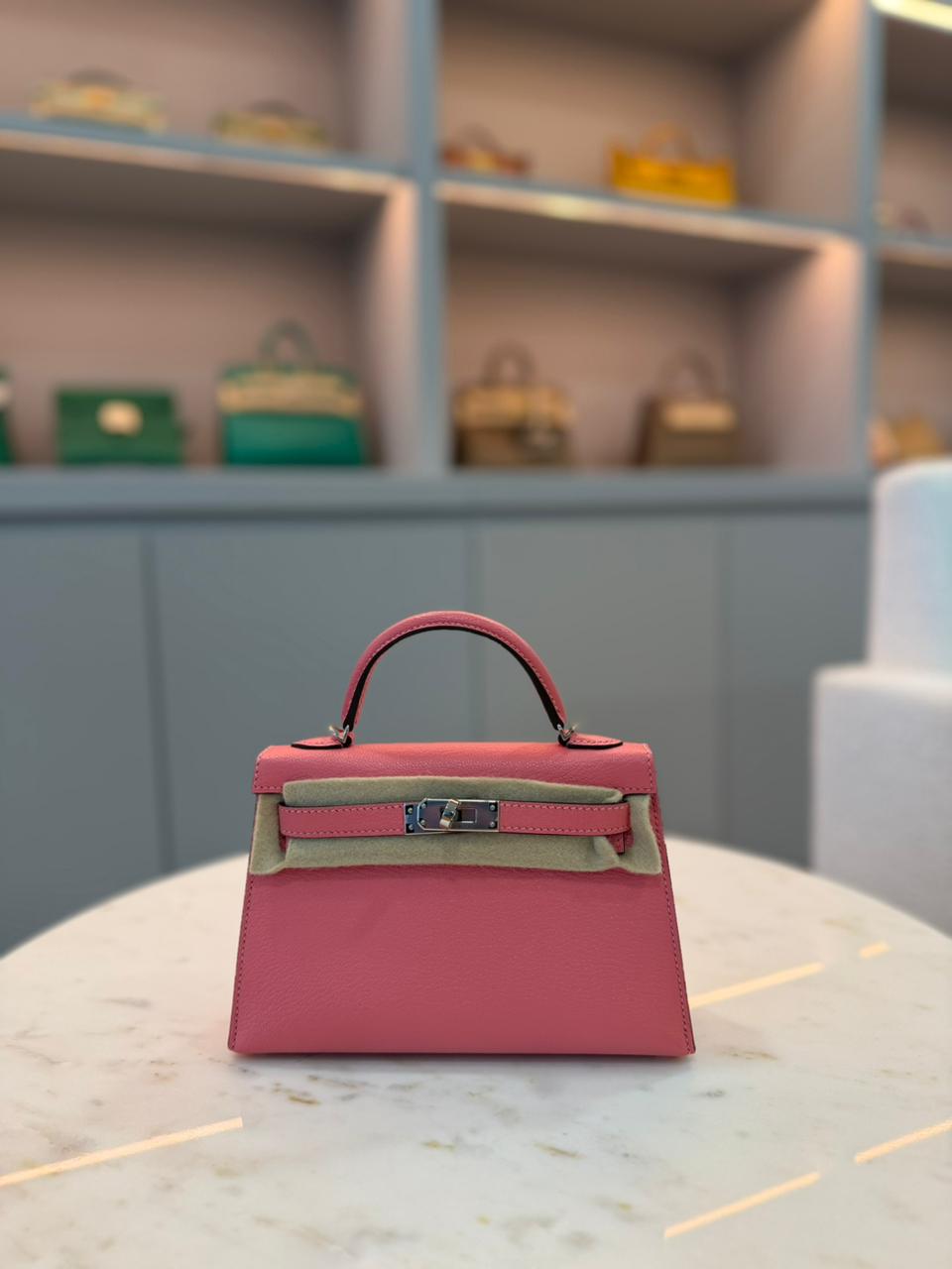 Hermès Kelly 20 Mini Rose D’été Chèvre