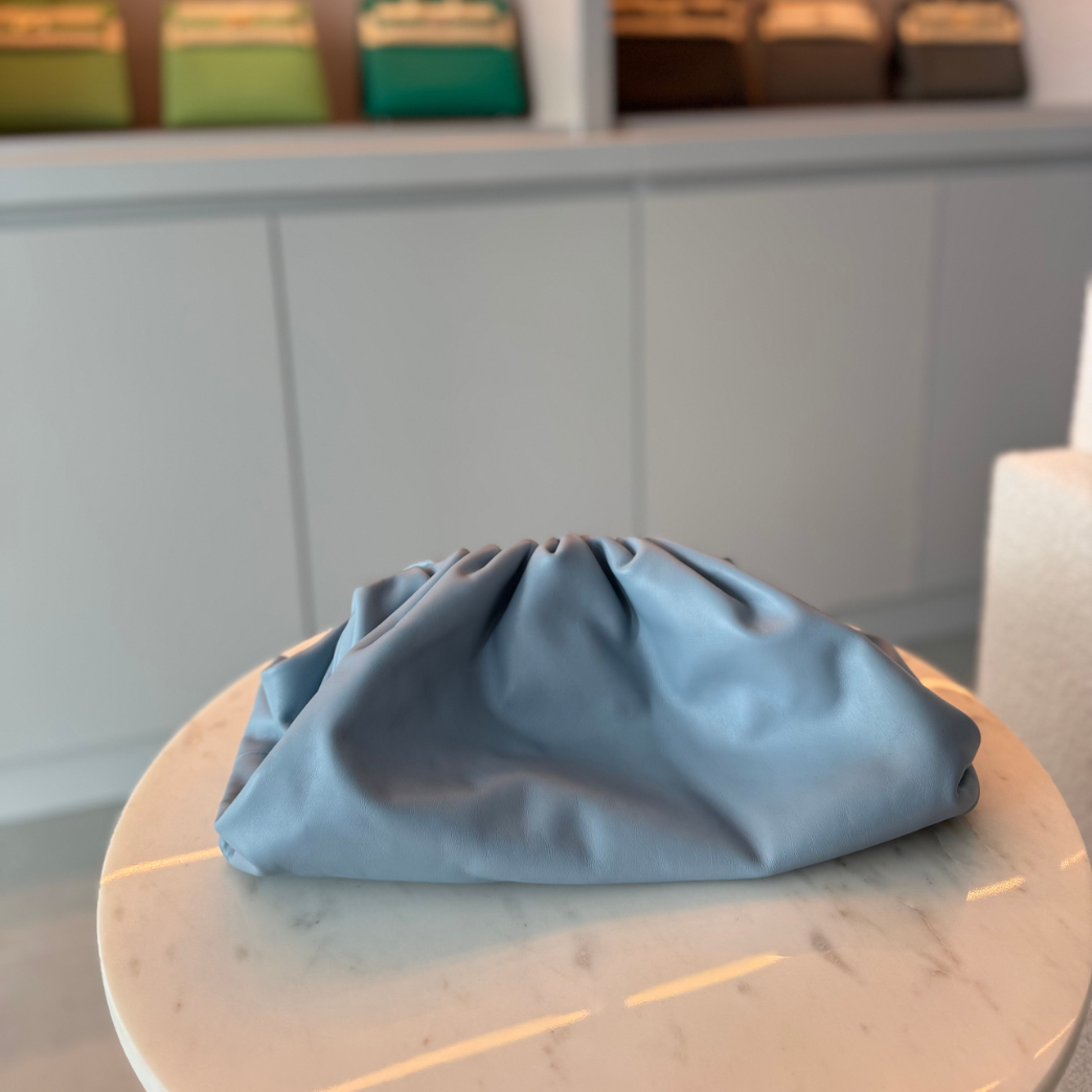 Bottega Veneta Large Pouch Light Blue Smooth