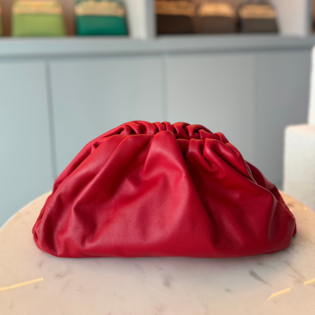 Bottega Veneta Large Pouch Red Smooth