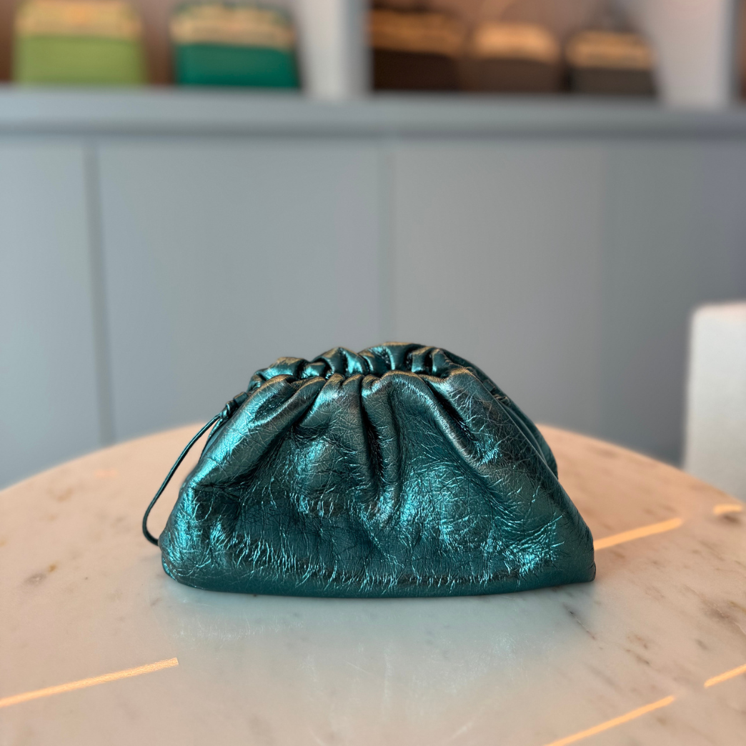 Bottega Veneta Mini Pouch Teal Smooth