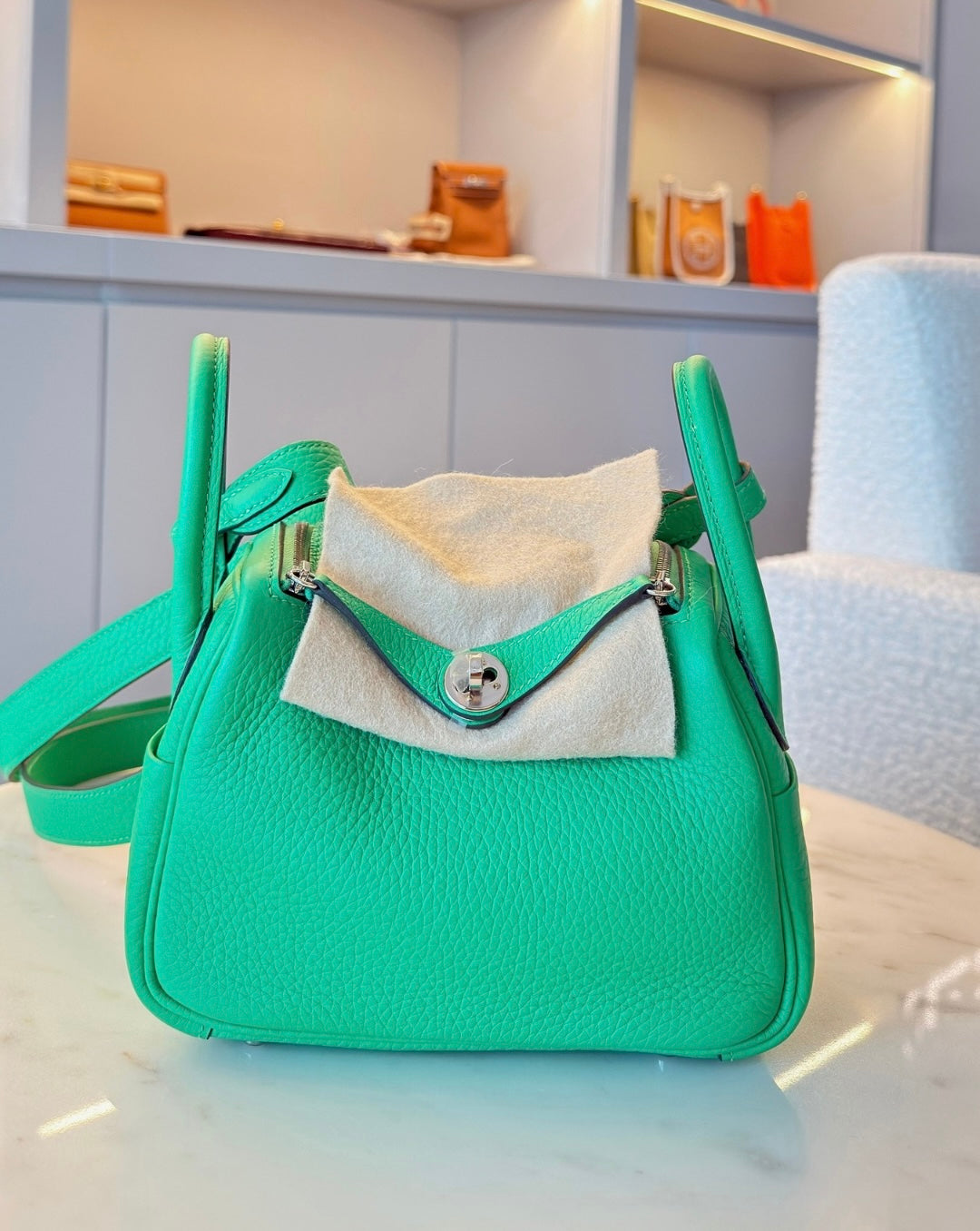 Hermès Mini Lindy 21cm Vert Comic
