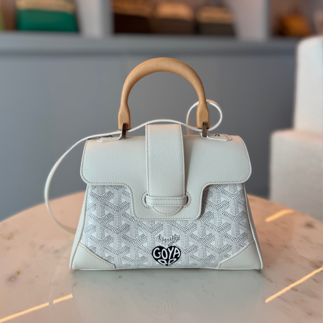 Goyard Saigon 20 (Mini) Blanc/White Canvas with Leather