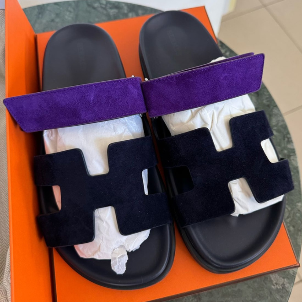 Hermès Chypre Navy and Anemone Suede