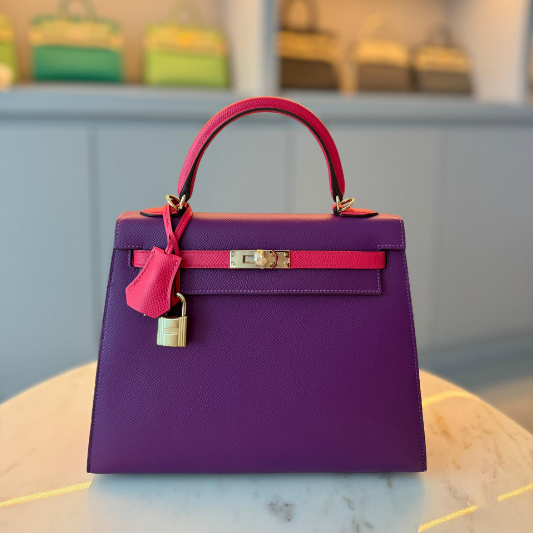 Hermès Kelly 25 Anemone and Rose Mexico Epsom