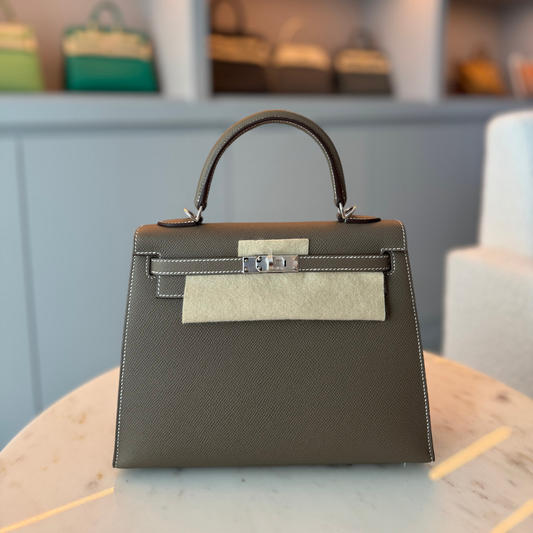 Hermès Kelly 25 Etoupe Epsom