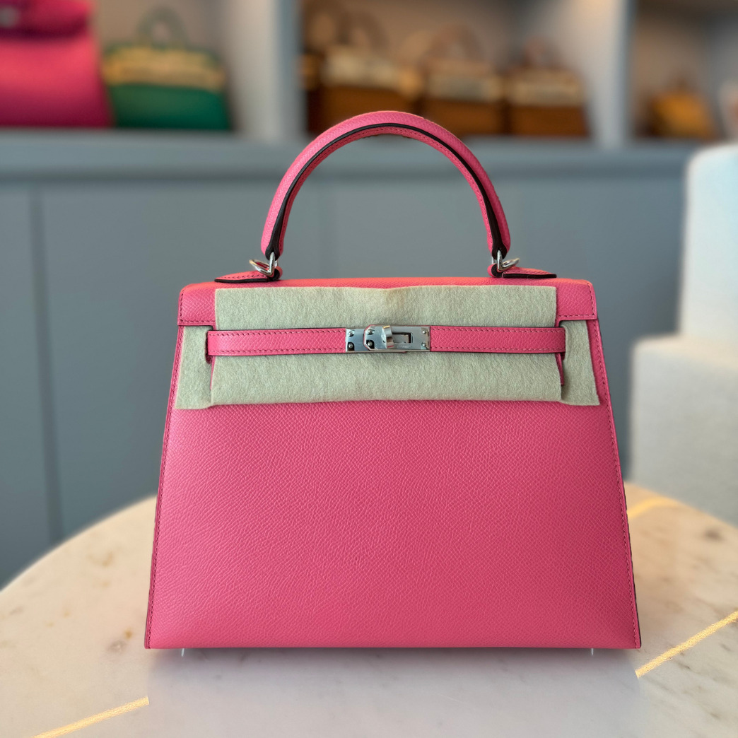 Hermès Kelly 25 Rose Azelea Epsom