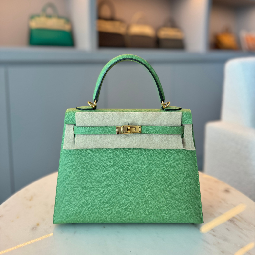 Hermès Kelly 25 Vert Criquet Epsom